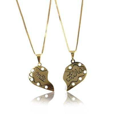 Colar De Coração Amor Eterno Folheado Em Ouro 18k [f027]