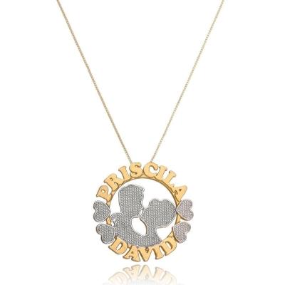 Colar Mandala Casal Apaixonado Com Detalhes Em Ródio [f027]
