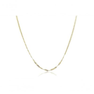 Colar Longo Elo Duplo Folheado Em Ouro 18k [f027]