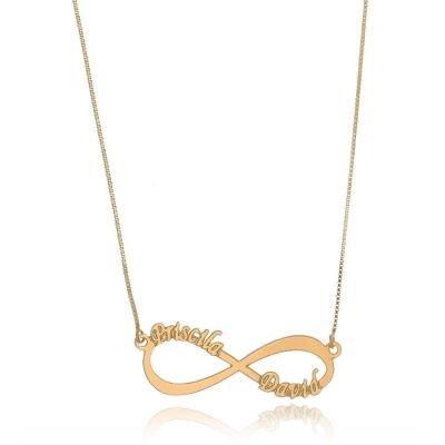 Colar Personalizado Amor Infinito Folheado Em Ouro 18k [f027]