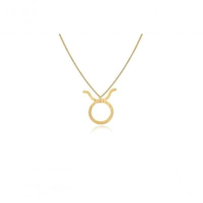 Colar Personalizado Signo De Touro Folheado Em Ouro 18k [f027]