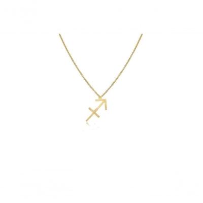 Colar Personalizado Signo De Sagitário Folheado Em Ouro 18k [f027]