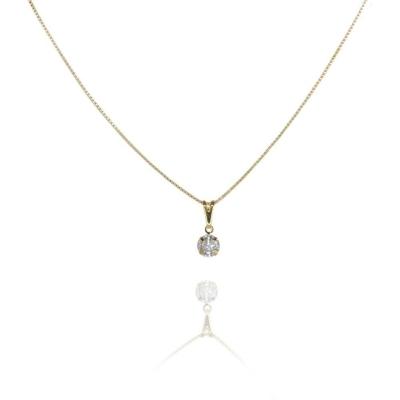 Colar Pingente Ponto De Luz Folheado A Ouro 18k [f027]