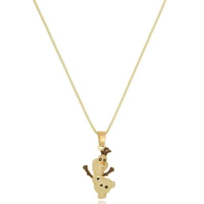 Colar Personalizado Olaf Frozen Folheado Em Ouro 18k [f027]