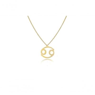 Colar Personalizado Signo De Câncer Folheado Em Ouro 18k [f027]