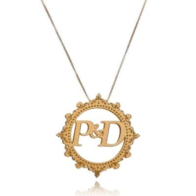 Colar Personalizado Mandala Trabalhado E Com Iniciais [f027]