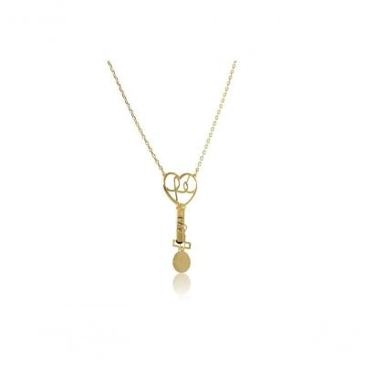 Colar Com Pingente De Fé Folheado Em Ouro 18k [f027]