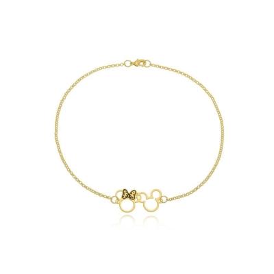 Pulseira Personalizada Mickey E Miney Folheado Em Ouro18k [f027]