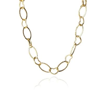 Pulseira Com Elos Ovais Intercalados Com Elos De Corações Folheado Em Ouro 18k [f027]