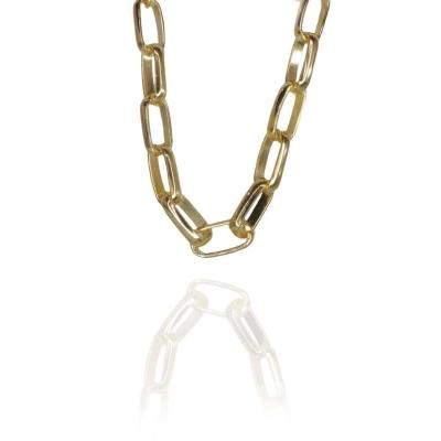 Pulseira De Elos Intercalados Grandes Folheados A Ouro 18k [f027]