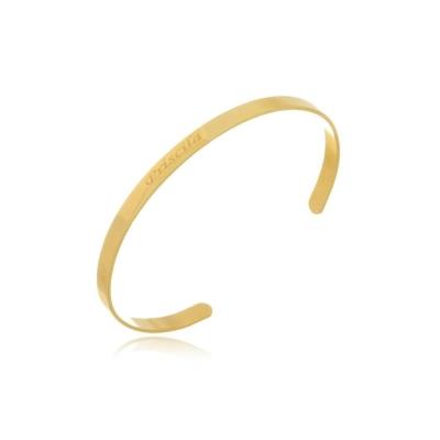 Pulseira Rígida Com Nome Folheado Em Ouro 18k [f027]