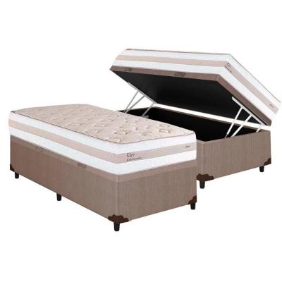 Cama Box Baú Solteiro: Colchão Molas Herval MasterPocket Ensacadas Kiev + Base CRC Courano Clean(88x188)