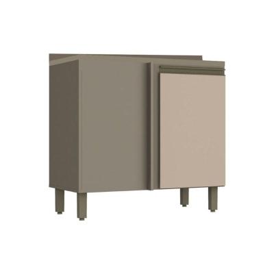 Balcão De Cozinha Modulado Canto Reto Connect 1 Porta C/ Tampo Duna/cristal - Henn