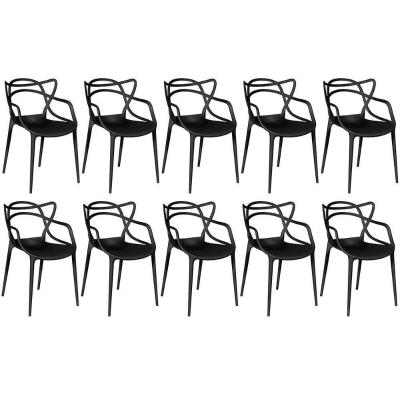 Kit 10 Cadeiras Allegra - Preto