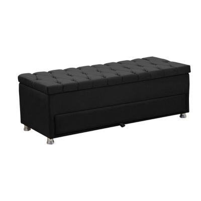 Calçadeira Sapateira Baú Munique 195cm Veludo Star Confort Preto Veludo