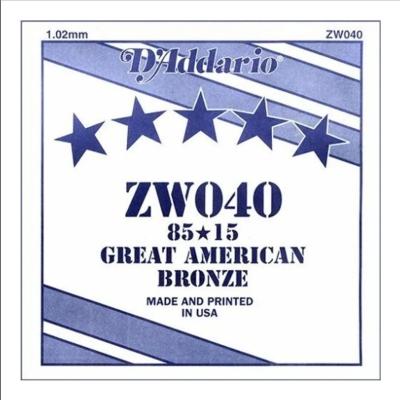 Corda Avulsa Violão Aço .040 D Addario 80-15 Bronze Zw040 [f035]