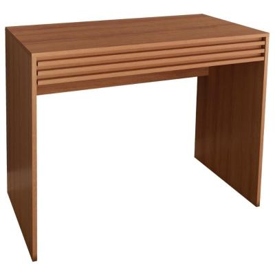 Escrivaninha Mesa Escritorio 1 Gaveta Ripada Me4173 Amendoa Tecno Mobili Amendoa