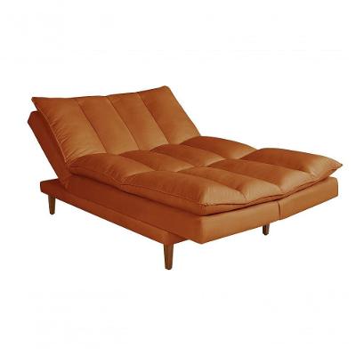 Sofá Cama Vancouver 3 Lugares Império Reclinável Casal Pés Madeira Suede Terracota 174