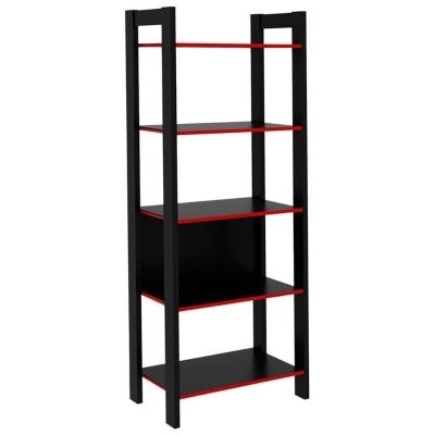 Estante Multiuso 5 Prateleiras Me4166 Preto Vermelho Tecno Mobili Preto Vermelho