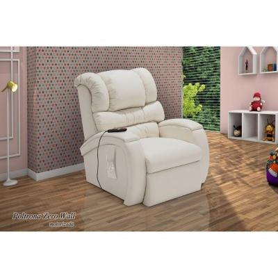Poltrona Reclinável Imperial Zero Wall Motorizada Corano Cor:gelo 308