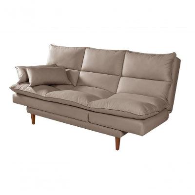 Sofá Cama Vancouver 3 Lugares Império Reclinável Casal Pés Madeira Suede Chocolate 377