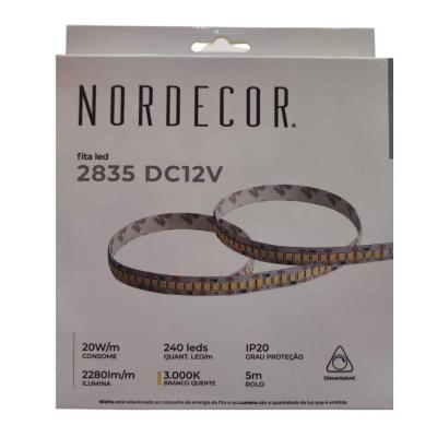 Fita Led Ip20 20w 3000k 12v 240 Leds Nordecor
