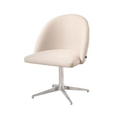 Poltrona Luna Com Base Giratória Em Alumínio Due Decor Bege