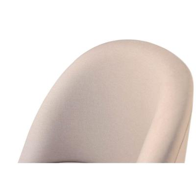Poltrona Luna Com Base Giratória Em Madeira Due Decor Bege