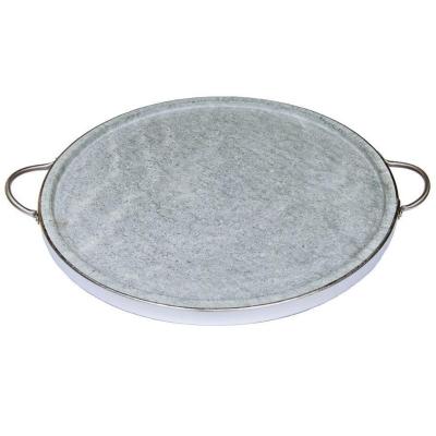 Forma De Pedra Sabão Para Pizza Com Alças De Inox 32 Cm