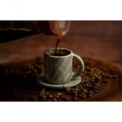Kit 4 Xícaras De Pedra Sabão Cafezinho 50 Ml Com Pires