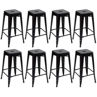 Kit - 8 X Banquetas Altas Iron Tolix - 76 Cm - Preto