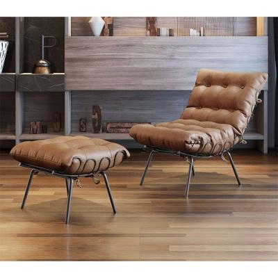 Poltrona E Puff M07 Estrutura Em Ferro Mais Decor Preto/marrom