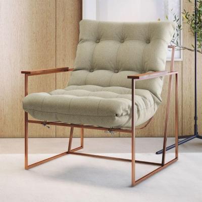 Poltrona M03 Estrutura Em Ferro Mais Decor Cobre/bege