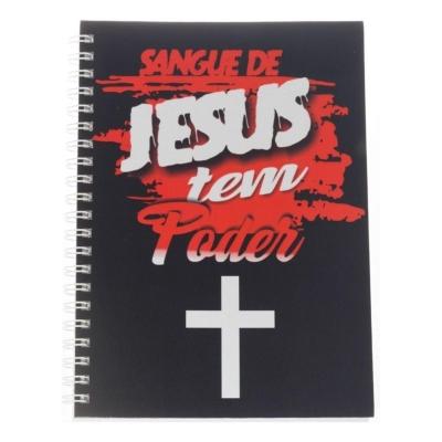 Caderno Capa Dura Universitário 1 Matéria Sangue De Jesus Tem Poder Cristão