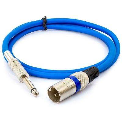 Cabo P10 Para Xlr Macho Azul Estereo - 2 Metros
