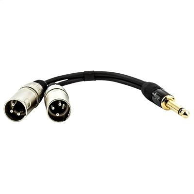 Cabo Adaptador P10 Mono Para 2 Xlr Macho - 2 Metros