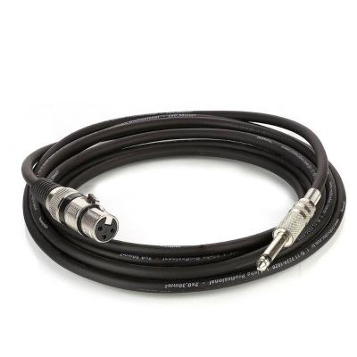 Cabo De Microfone Xlr Femea Para P10 Mono - Preto - 4 Metros