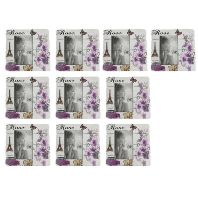 Porta Retrato 10x15 Moldura Paris Kit 10 Unidades Flores Decoraçao