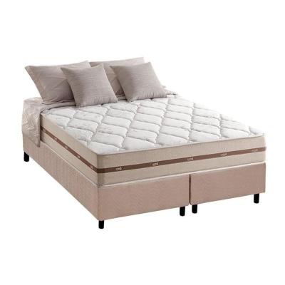 Cama Box King: Colchão Molas MasterPocket Ensacadas Anjos   Classic + Base CRC Suede Bege(193x203)