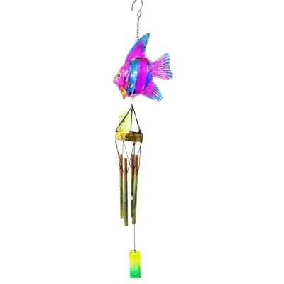 Sino Ventos Tradicional Peixe Colorido Aluminio Rosa