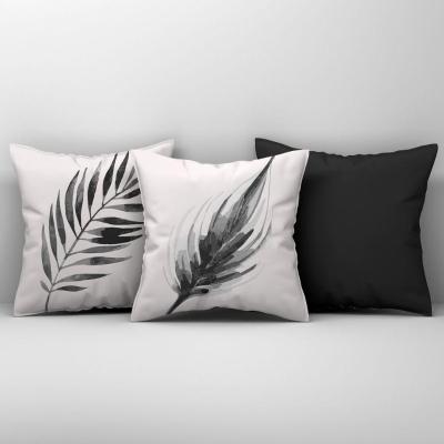 Kit Trio De Almofadas Cheias Estampadas Em Veludo Suede 45cm X 45cm Enchimento Em Refil Silicone - Decoração Para Sala Cor Cinza