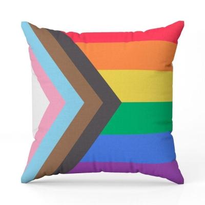 Almofada Avulsa Cheia Estampada Bandeiras Lgbt Cores 45cm X 45cm Com Refil Cor Lgbtqia
