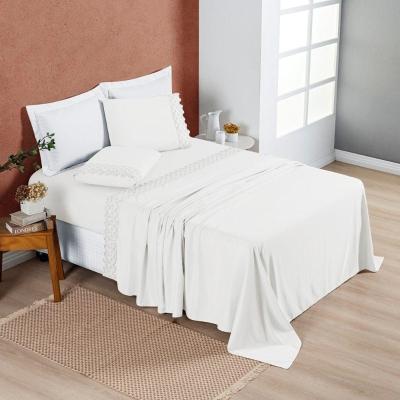 Jogo Cama Queen Cherry Bordado Inglês 4 Pçs Offwhi