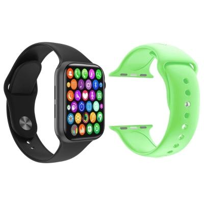 Kit 1 Smartwatch Iwo 8 Preto + 1 Pulseira Extra Verde
