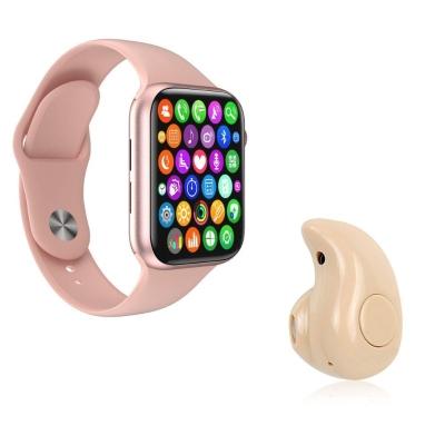 Kit 1 Smartwatch Rosa + Mini Fone Bt Marfim