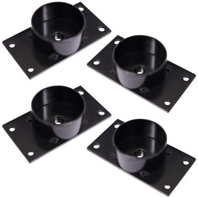 Kit 4 Chapinhas Reta Com Tubo Pés Palito Rosca 5/16 Preto