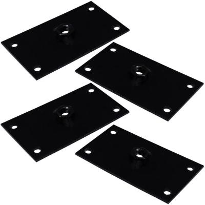 Kit 4 Chapinhas Reta Fixação Pés Palito Rosca 5/16 Preto