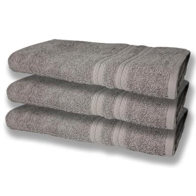 3 Toalhas Super Felpudas Grande E Grossa Algodão 80x150 Itália Soft Beka - Cinza Cinza