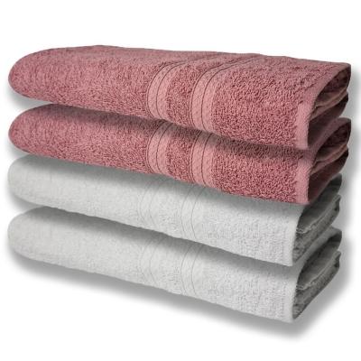 4 Toalhas Super Felpudas Grande E Grossa Algodão 80x150 Itália Soft Beka - Branco/rosê Branco/rosê