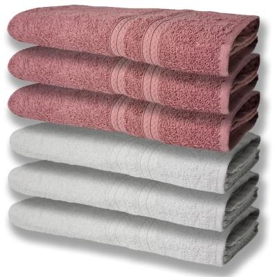 6 Toalhas Grande Super Felpudas E Grossa Algodão 80x150 Itália Soft Beka - Branco/rosê Branco/rosê